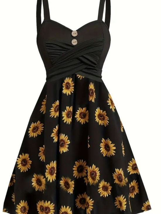 Dresses & Skirts - Black Sunflower Fit-and-Flare Dress - Black - NWOT